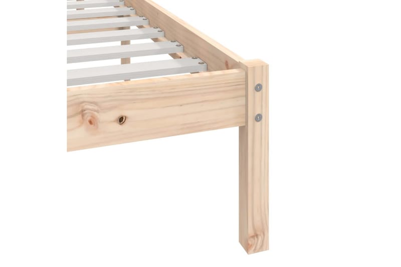 Sängram massiv furu 75x190 cm liten enkelsäng - Brun - Möbler - Säng - Sängram & sängstomme