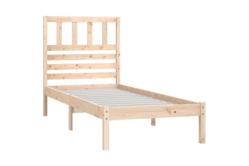 Sängram massiv furu 75x190 cm liten enkelsäng - Brun - Möbler - Säng - Sängram & sängstomme