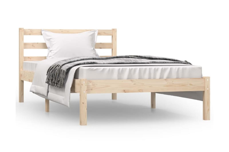 Sängram massiv furu 90x190 cm 3FT - Brun - Möbler - Säng - Sängram & sängstomme