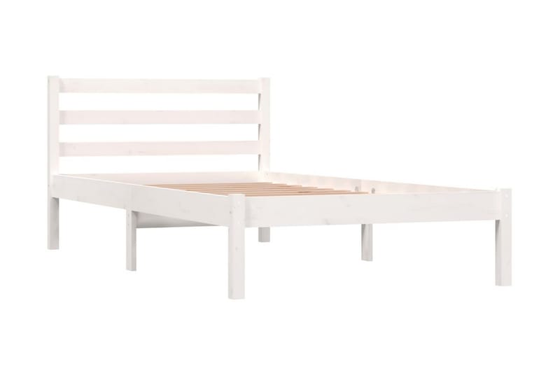 Sängram massiv furu 90x190 cm vit 3FT - Vit - Möbler - Säng - Sängram & sängstomme