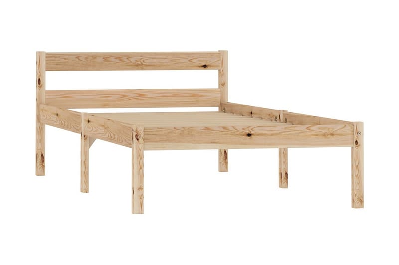 Sängram massiv furu 90x200 cm - Brun - Möbler - Säng - Sängram & sängstomme