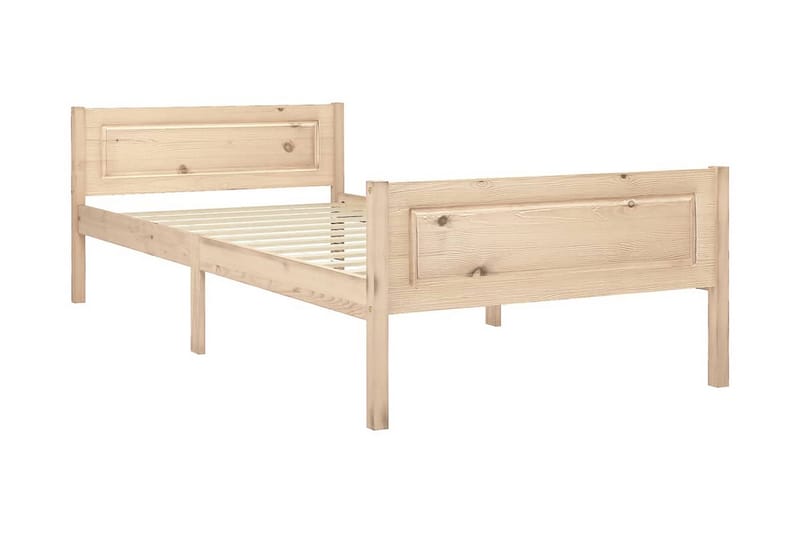 Sängram massiv furu 90x200 cm - Brun - Möbler - Säng - Sängram & sängstomme