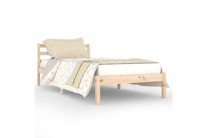 Sängram massiv furu 90x200 cm - Brun - Möbler - Säng - Sängram & sängstomme