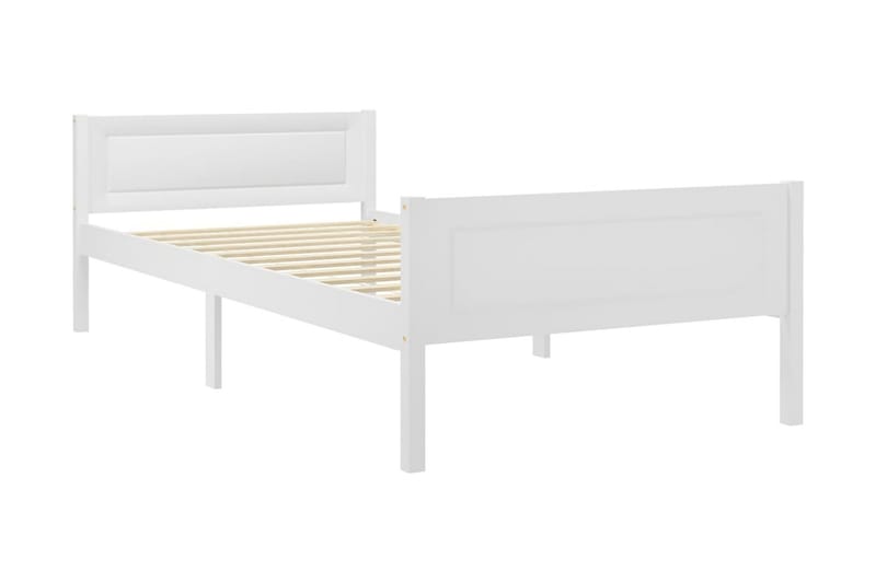Sängram massiv furu vit 100x200 cm - Vit - Möbler - Säng - Sängram & sängstomme