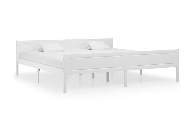 Sängram massiv furu vit 200x200 cm - Vit - Möbler - Säng - Sängram & sängstomme