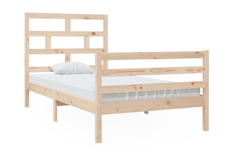 Sängram massivt furu 100x200 cm enkelsäng - Brun - Möbler - Säng - Sängram & sängstomme