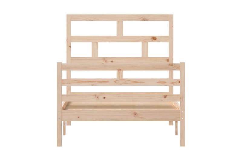 Sängram massivt furu 100x200 cm enkelsäng - Brun - Möbler - Säng - Sängram & sängstomme