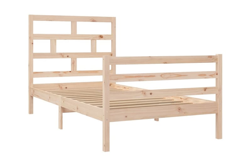 Sängram massivt furu 100x200 cm enkelsäng - Brun - Möbler - Säng - Sängram & sängstomme