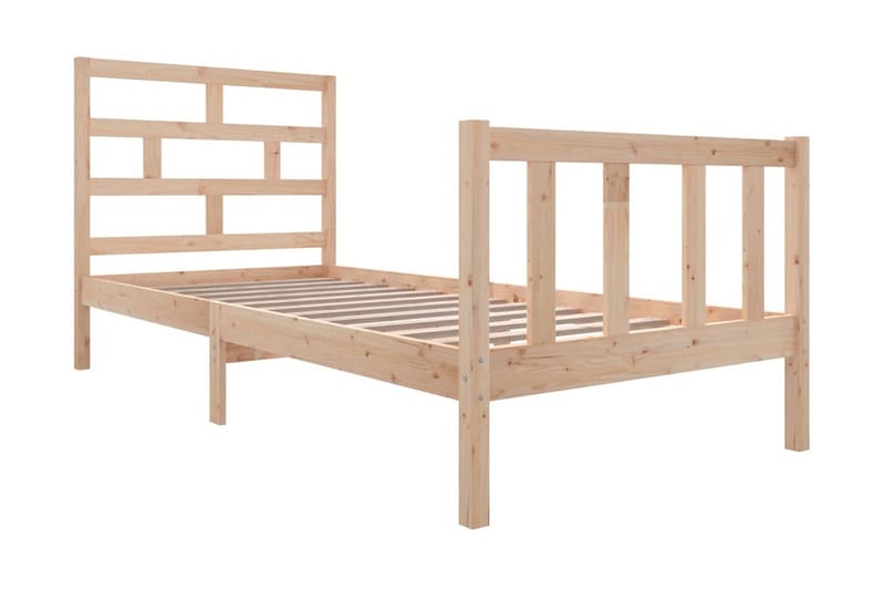 Sängram massivt furu 100x200 cm enkelsäng - Brun - Möbler - Säng - Sängram & sängstomme