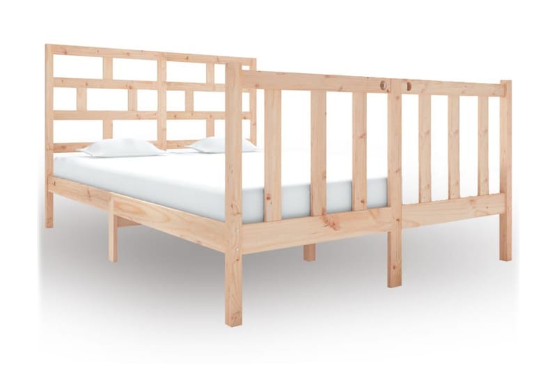 Sängram massivt furu 120x190 cm - Brun - Möbler - Säng - Sängram & sängstomme