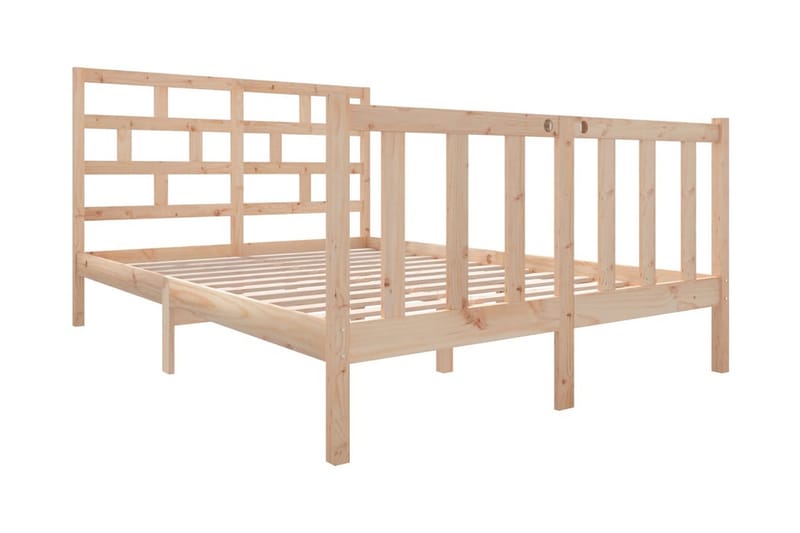 Sängram massivt furu 120x190 cm - Brun - Möbler - Säng - Sängram & sängstomme