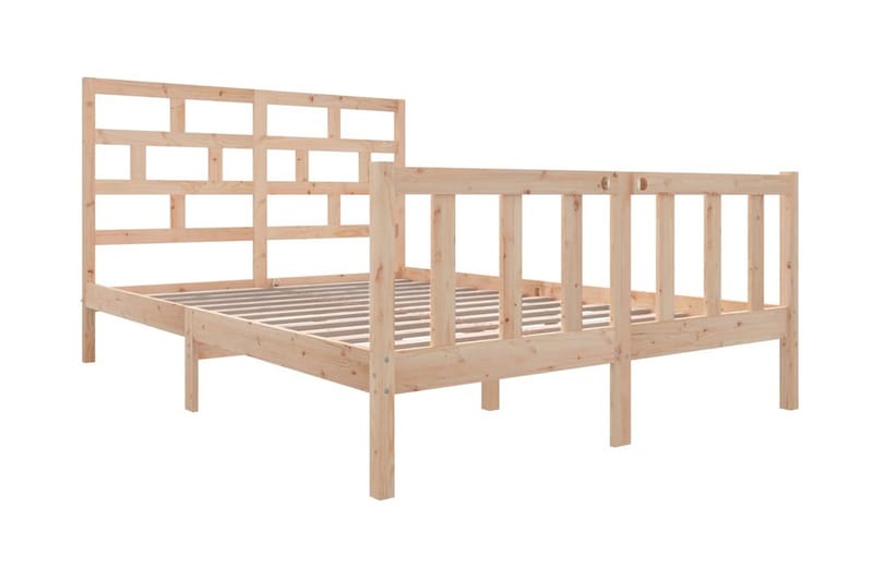 Sängram massivt furu 160x200 cm - Brun - Möbler - Säng - Sängram & sängstomme