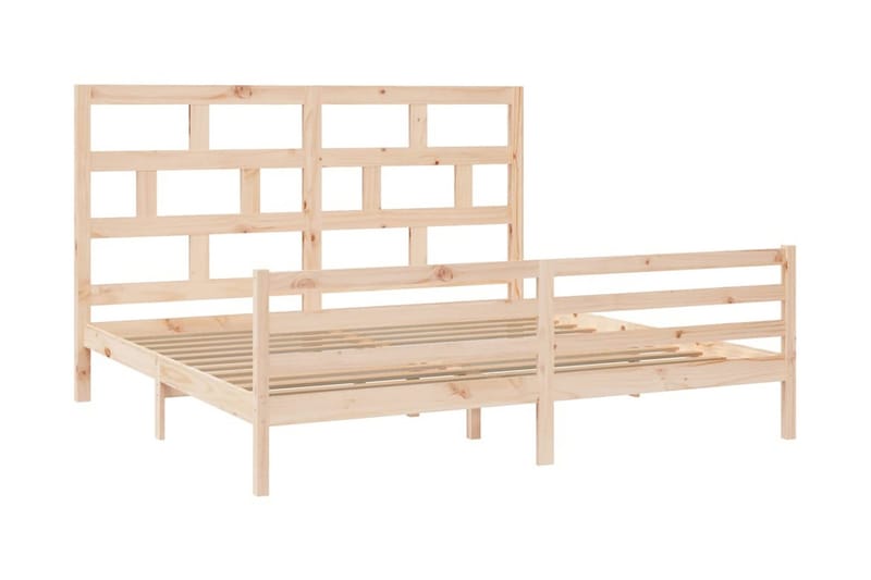 Sängram massivt furu 200x200 cm - Brun - Möbler - Säng - Sängram & sängstomme