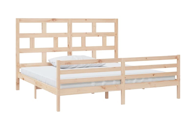 Sängram massivt furu 200x200 cm - Brun - Möbler - Säng - Sängram & sängstomme