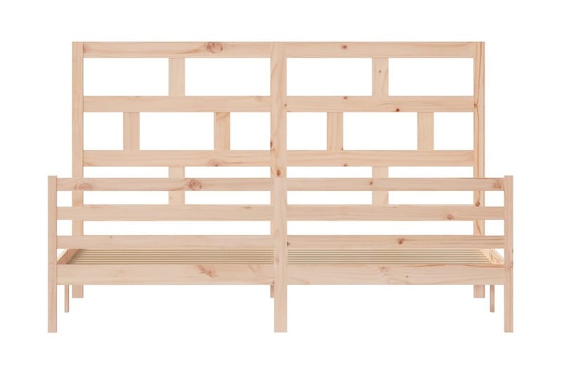 Sängram massivt furu 200x200 cm - Brun - Möbler - Säng - Sängram & sängstomme