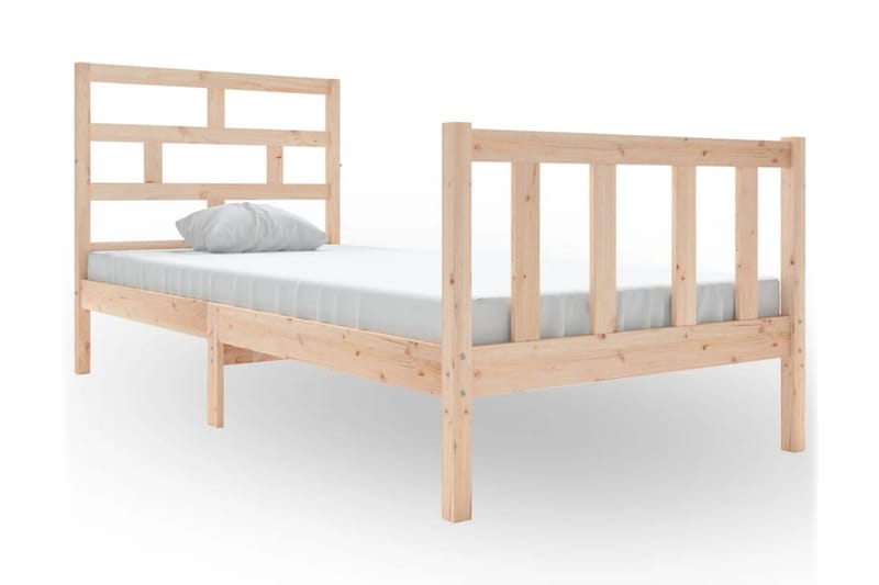Sängram massivt furu 90x190 cm - Brun - Möbler - Säng - Sängram & sängstomme