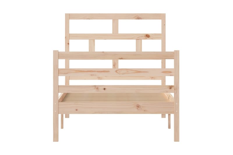 Sängram massivt furu 90x200 cm - Brun - Möbler - Säng - Sängram & sängstomme