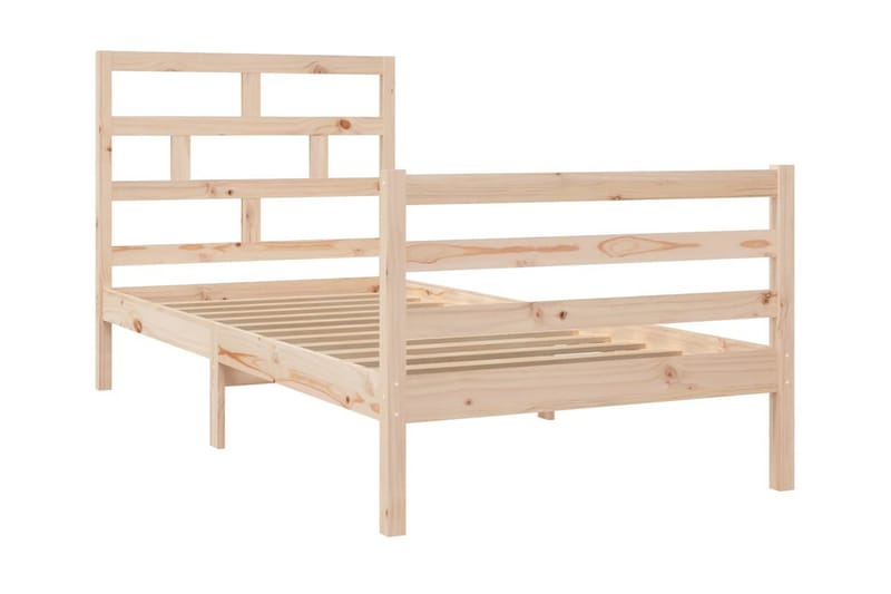 Sängram massivt furu 90x200 cm - Brun - Möbler - Säng - Sängram & sängstomme
