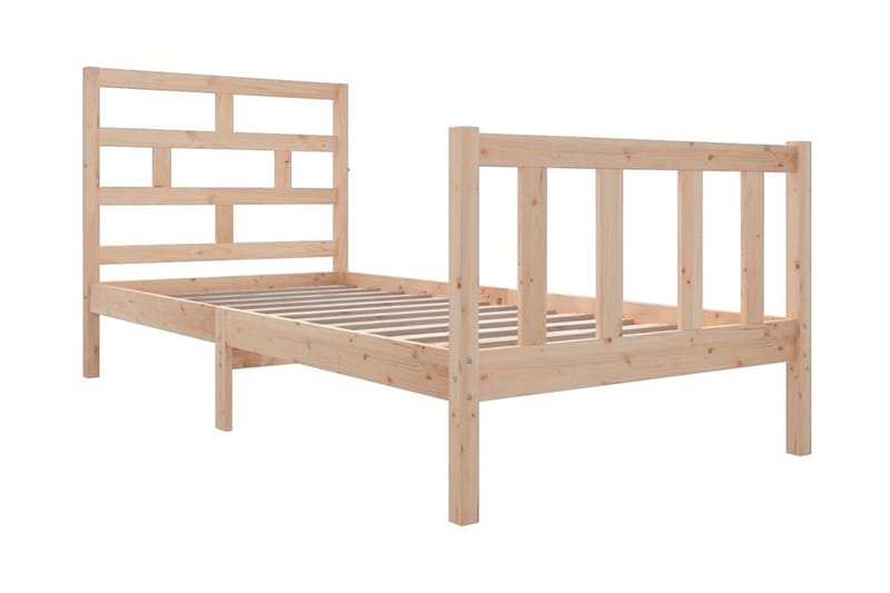 Sängram massivt furu 90x200 cm - Brun - Möbler - Säng - Sängram & sängstomme