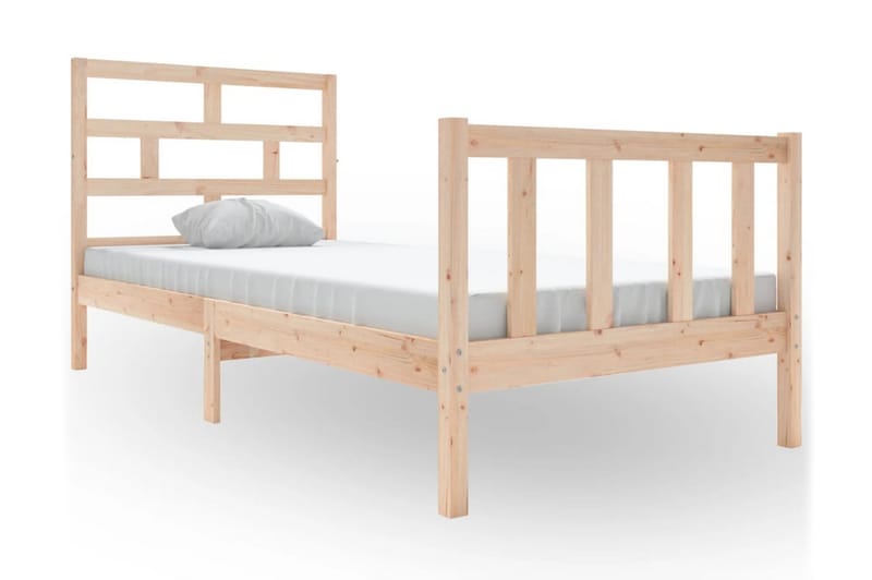 Sängram massivt furu 90x200 cm - Brun - Möbler - Säng - Sängram & sängstomme