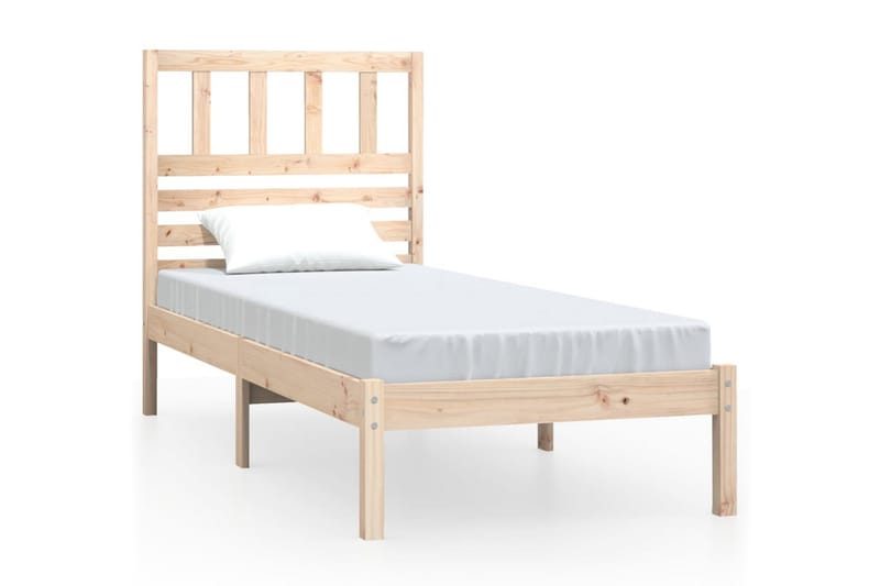 Sängram massivt furu 90x200 cm - Brun - Möbler - Säng - Sängram & sängstomme