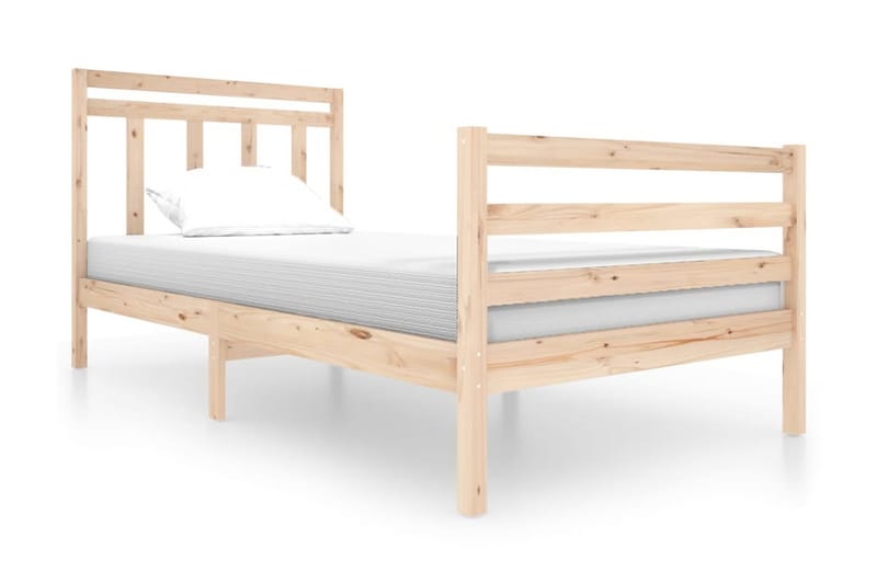 Sängram massivt trä 100x200 cm enkelsäng - Brun - Möbler - Säng - Sängram & sängstomme