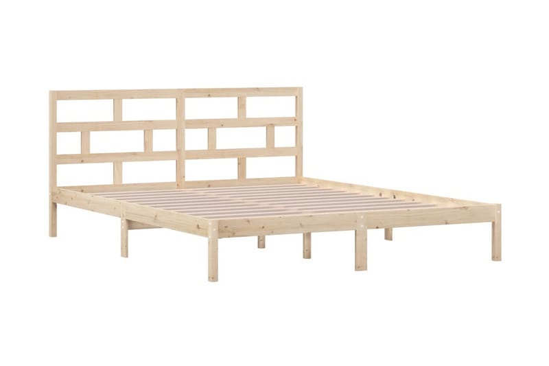 Sängram massivt trä 120x190 cm - Brun - Möbler - Säng - Sängram & sängstomme