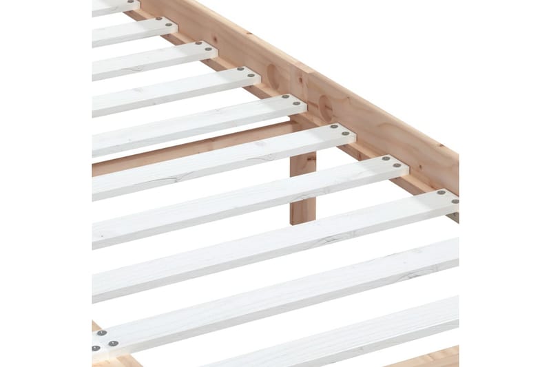 Sängram massivt trä 135x190 cm dubbelsäng - Brun - Möbler - Säng - Sängram & sängstomme