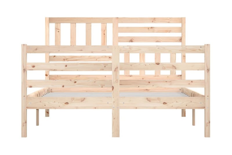 Sängram massivt trä 140x190 cm - Brun - Möbler - Säng - Sängram & sängstomme