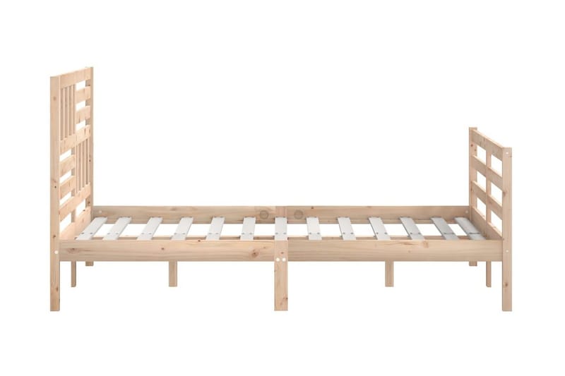 Sängram massivt trä 140x190 cm - Brun - Möbler - Säng - Sängram & sängstomme