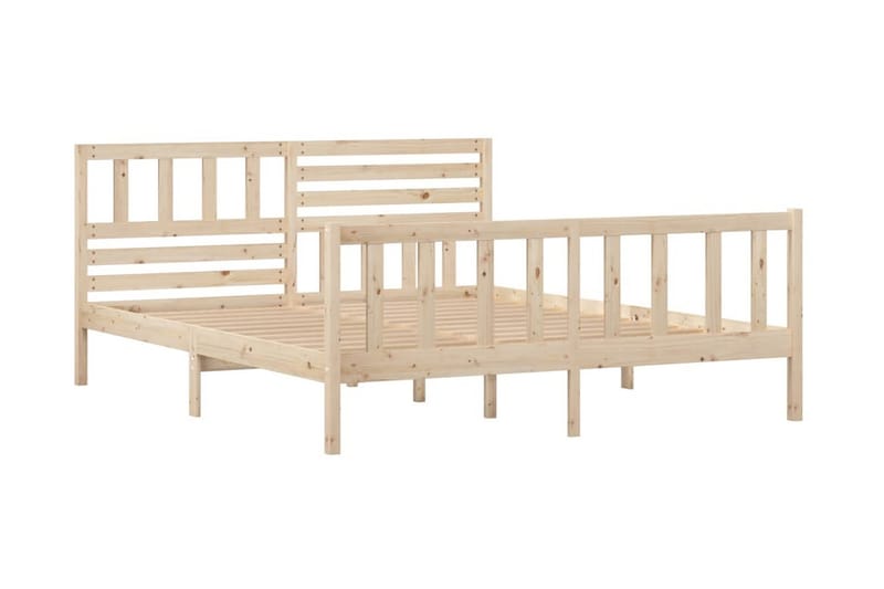 Sängram massivt trä 140x190 cm - Brun - Möbler - Säng - Sängram & sängstomme