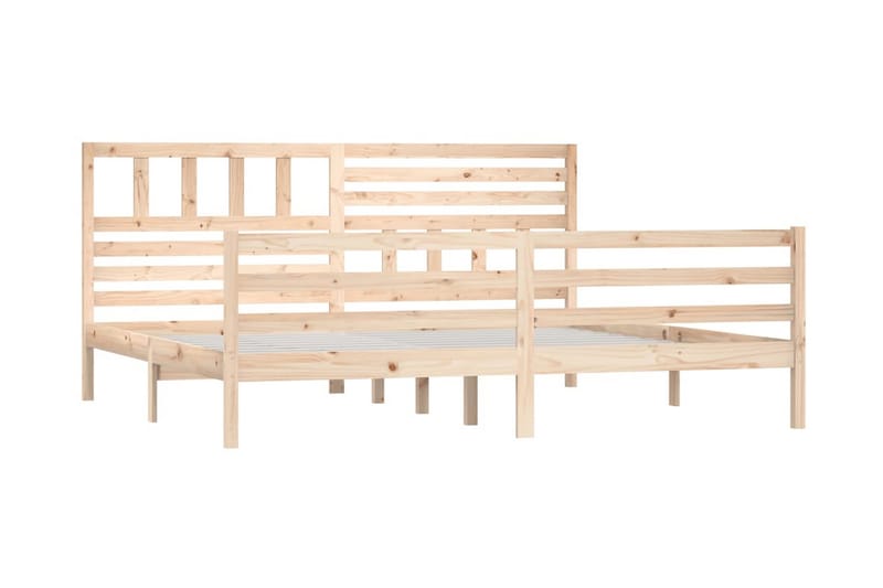 Sängram massivt trä 200x200 cm - Brun - Möbler - Säng - Sängram & sängstomme