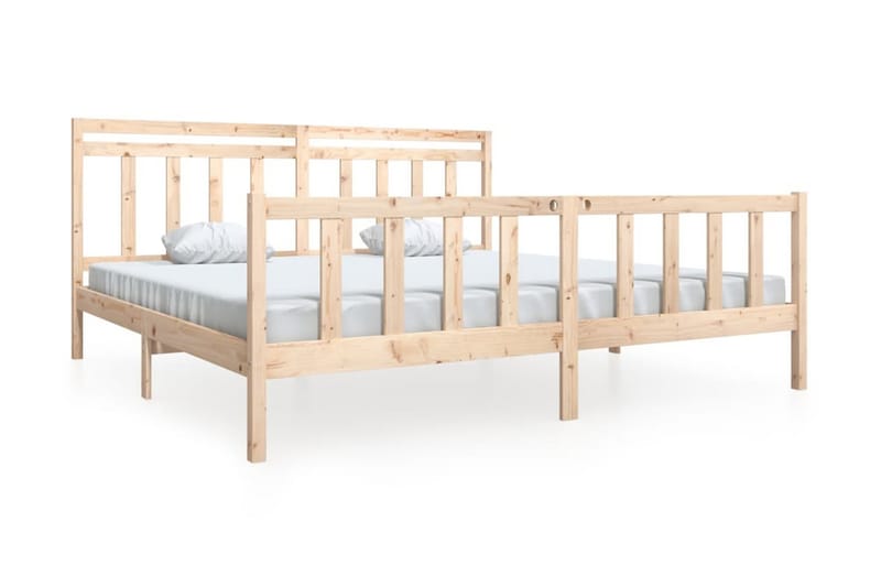Sängram massivt trä 200x200 cm - Brun - Möbler - Säng - Sängram & sängstomme