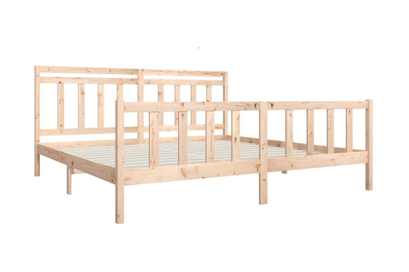 Sängram massivt trä 200x200 cm - Brun - Möbler - Säng - Sängram & sängstomme