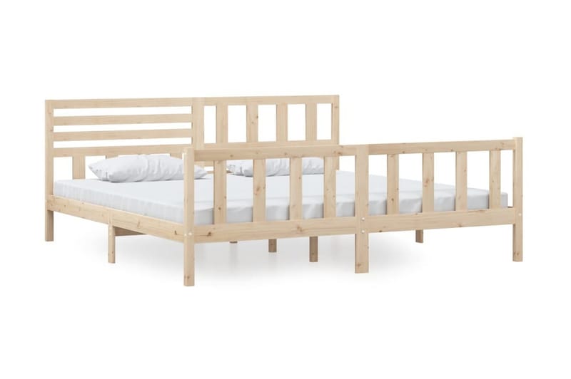 Sängram massivt trä 200x200 cm - Brun - Möbler - Säng - Sängram & sängstomme