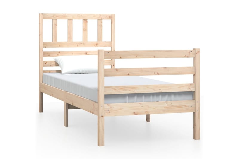 Sängram massivt trä 90x190 cm enkelsäng - Brun - Möbler - Säng - Sängram & sängstomme