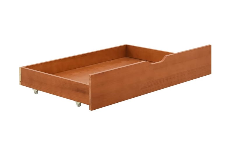 Sängram med 2 lådor honungsbrun massiv furu 90x200 cm - Brun - Möbler - Säng - Sängram & sängstomme