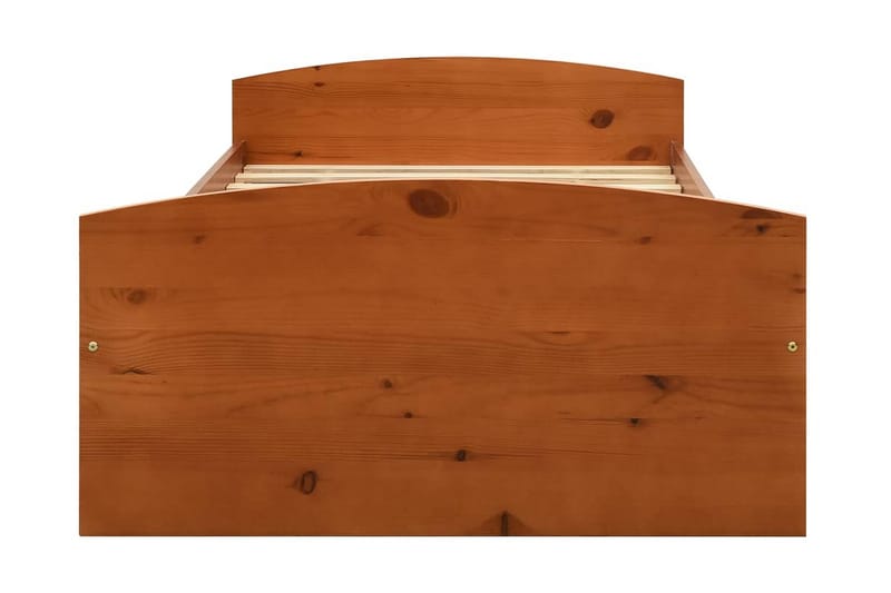 Sängram med 2 lådor honungsbrun massiv furu 90x200 cm - Brun - Möbler - Säng - Sängram & sängstomme