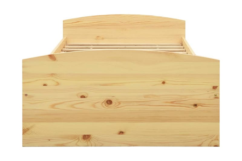Sängram med 2 lådor massiv furu 90x200 cm - Brun - Sängram & sängstomme