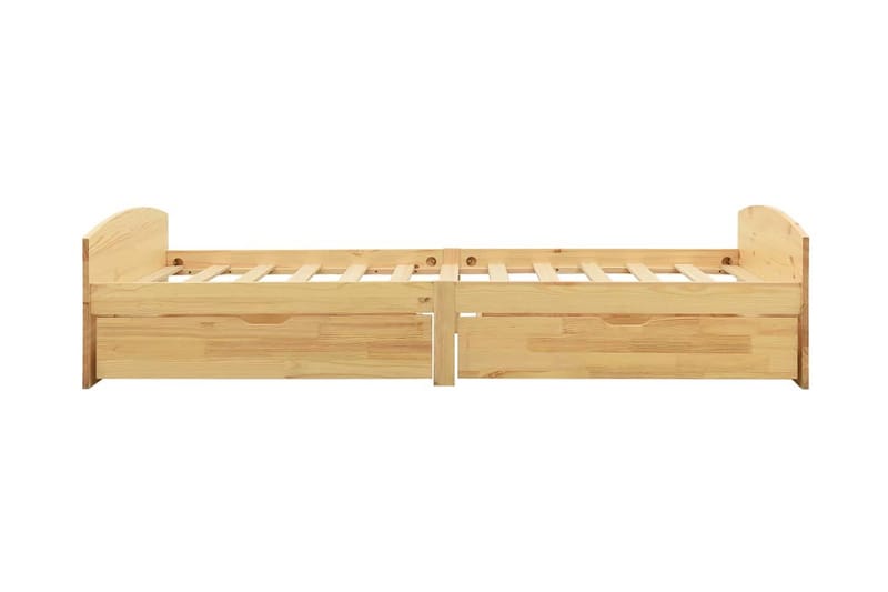 Sängram med 2 lådor massiv furu 90x200 cm - Brun - Möbler - Säng - Sängram & sängstomme