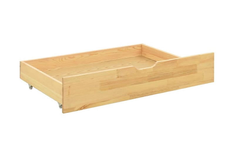 Sängram med 2 lådor massiv furu 90x200 cm - Brun - Möbler - Säng - Sängram & sängstomme