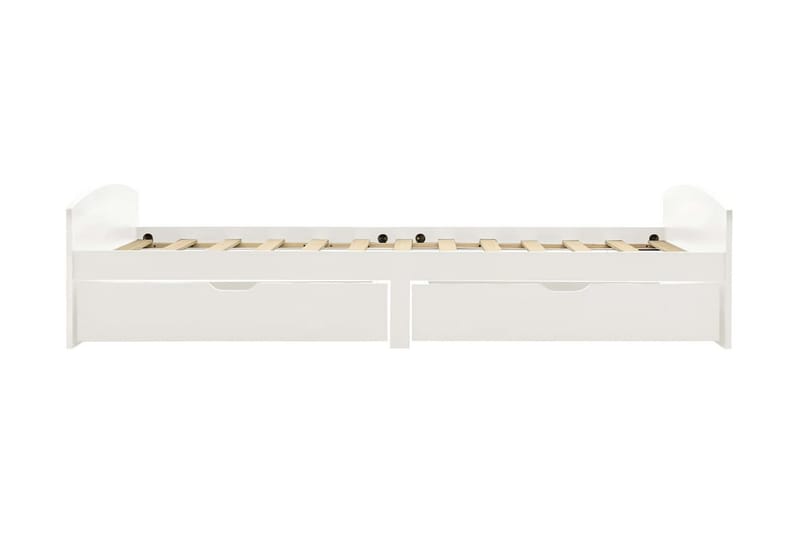 Sängram med 2 lådor vit massiv furu 90x200 cm - Vit - Möbler - Säng - Sängram & sängstomme
