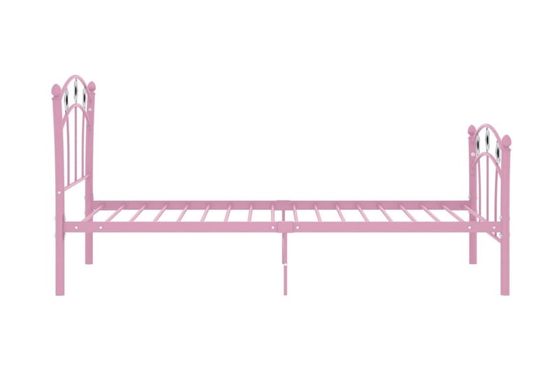 Sängram med fotbollsdesign rosa metall 90x200 cm - Rosa - Möbler - Säng - Sängram & sängstomme