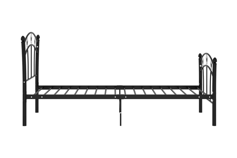 Sängram med fotbollsdesign svart metall 90x200 cm - Svart - Sängram & sängstomme