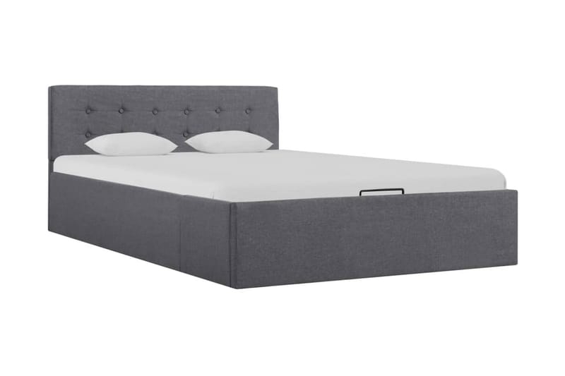 Sängram med hydraulisk förvaring mörkgrå tyg 120x200 cm - Grå - Möbler - Säng - Sängram & sängstomme