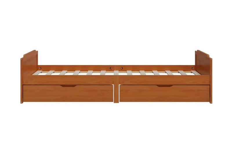 Sängram med lådor honungsbrun massiv furu 90x200 cm - Honung - Möbler - Säng - Sängram & sängstomme