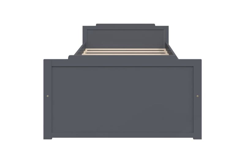 Sängram med lådor mörkgrå massiv furu 90x200 cm - Grå - Sängram & sängstomme