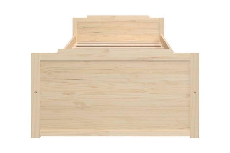 Sängram med lådor massiv furu 90x200 cm - Brun - Möbler - Säng - Sängram & sängstomme