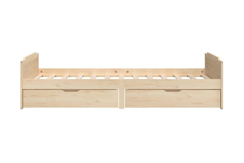 Sängram med lådor massiv furu 90x200 cm - Brun - Möbler - Säng - Sängram & sängstomme