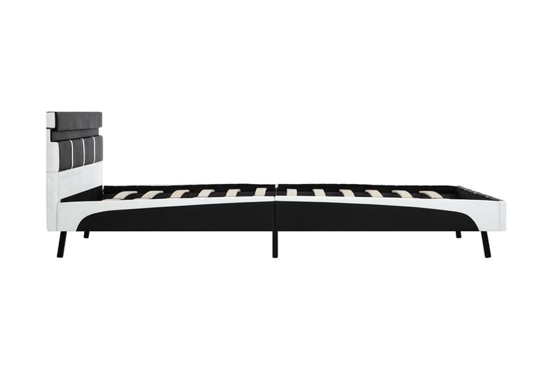 Sängram med LED svart konstläder 120x200 cm - Svart - Möbler - Säng - Sängram & sängstomme